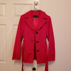 Ellen Tracy Red Rain Jacket Size L